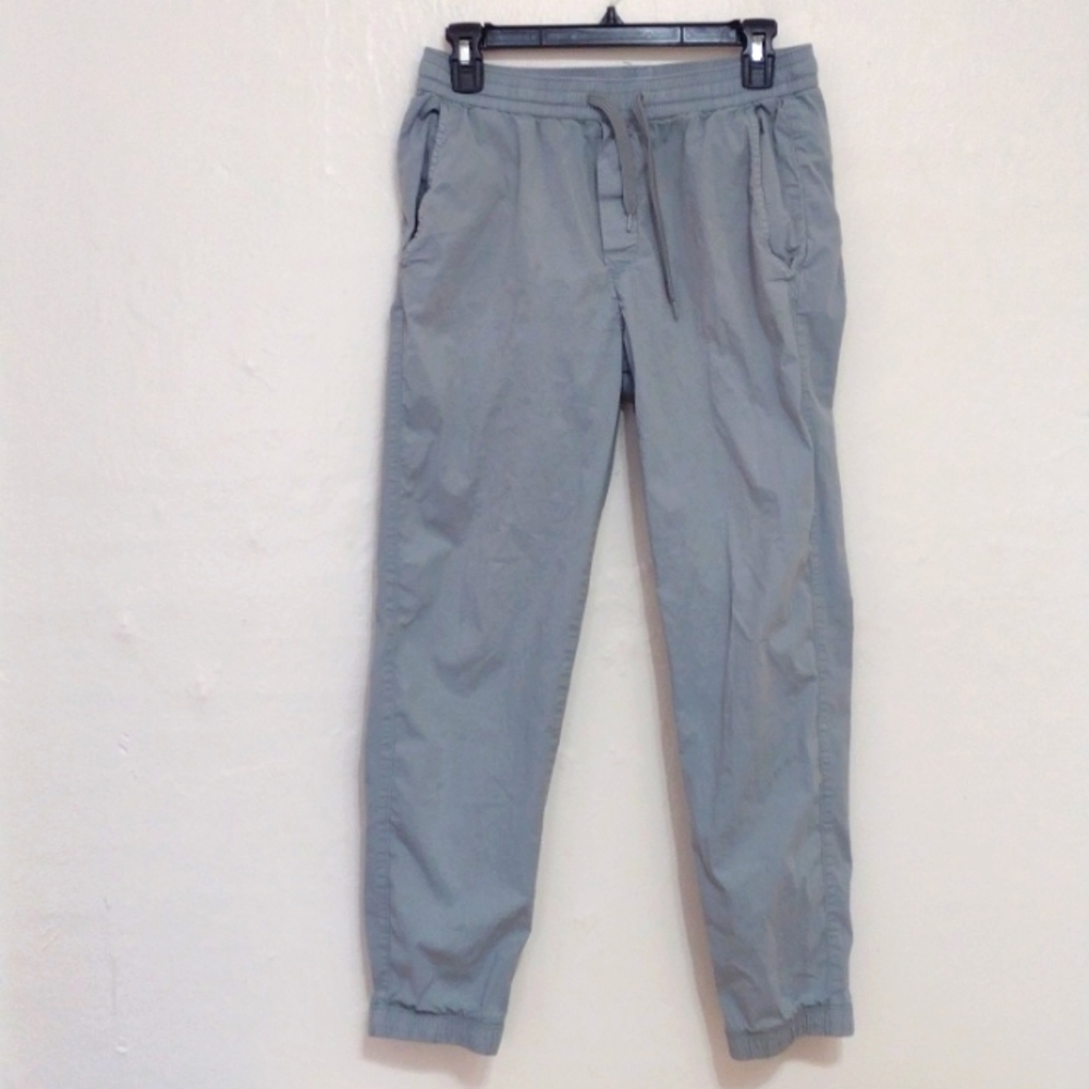 Zara Steel Blue Elastic Drawstring High Waist Jogger Pant Size S